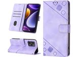 Custodia Per Xiaomi Poco F5 /Redmi Note 12 Turbo In Rilievo Custodia Portafoglio In Pelle Flip Con Funzione Stand Viola