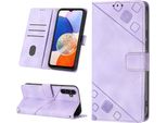 Custodia Per Samsung Galaxy A05S In Rilievo Custodia A Portafoglio In Pelle Flip Con Funzione Stand Viola