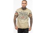 T-Shirt Uomo Regular Fit Skeld Sand/Navy/Red S Lonsdale