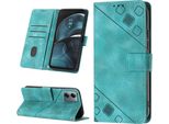 Custodia Per Motorola Moto G14 In Rilievo Custodia A Portafoglio In Pelle Flip Con Funzione Stand Verde