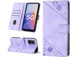 Custodia Per Oneplus Nord N20 5G/Oppo Reno8 Z In Rilievo Custodia A Portafoglio In Pelle Flip Con Funzione Stand Viola