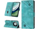 Custodia Per Huawei Mate 60 Pro In Rilievo Custodia A Portafoglio In Pelle Flip Con Funzione Stand Verde