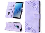 Custodia Per Samsung Galaxy S9 In Rilievo Custodia A Portafoglio In Pelle Flip Con Funzione Stand Viola