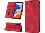 Custodia Per Samsung Galaxy A25 In Rilievo Custodia A Portafoglio In Pelle Flip Con Funzione Stand Rosso