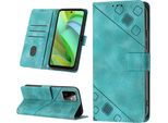 Custodia Per Motorola Moto G Power 2023 In Rilievo Custodia A Portafoglio In Pelle Flip Con Funzione Stand Verde