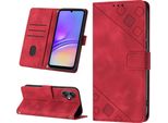 Custodia Per Samsung Galaxy A05 In Rilievo Custodia A Portafoglio In Pelle Flip Con Funzione Stand Rosso