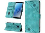Custodia Per Samsung Galaxy S9 In Rilievo Custodia A Portafoglio In Pelle Flip Con Funzione Stand Verde