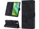 Custodia Per Motorola Moto G Power 2023 In Rilievo Custodia A Portafoglio In Pelle Flip Con Funzione Stand Nero
