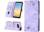 Custodia Per Samsung Galaxy Note 8 In Rilievo Custodia A Portafoglio In Pelle Flip Con Funzione Stand Viola