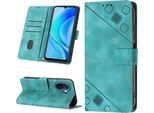 Custodia Per Huawei Nova Y70 Plus In Rilievo Custodia A Portafoglio In Pelle Flip Con Funzione Stand Verde