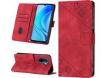 Custodia Per Huawei Nova Y70 Plus In Rilievo Custodia Portafoglio In Pelle Flip Con Funzione Stand Rosso