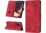 Custodia Per Samsung Galaxy Note 20 Ultra In Rilievo Custodia A Portafoglio In Pelle Flip Con Funzione Stand Rosso