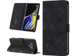 Custodia Per Samsung Galaxy Note 9 In Rilievo Custodia A Portafoglio In Pelle Flip Con Funzione Stand Nero