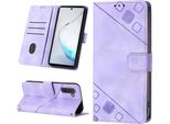 Custodia Per Samsung Galaxy Note 10 In Rilievo Custodia A Portafoglio In Pelle Flip Con Funzione Stand Viola