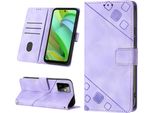 Custodia Per Motorola Moto G Power 2023 In Rilievo Custodia A Portafoglio In Pelle Flip Con Funzione Stand Viola