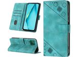 Custodia Per Huawei P40 Lite In Rilievo Custodia A Portafoglio In Pelle Flip Con Funzione Stand Verde