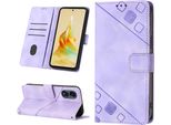 Custodia Per Oppo Reno8 T 5G /A1 Pro 5G In Rilievo Custodia A Portafoglio In Pelle Flip Con Funzione Stand Viola
