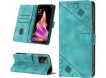 Custodia Per Oppo Reno9 /Reno9 Pro 5G In Rilievo Custodia A Portafoglio In Pelle Flip Con Funzione Stand Verde