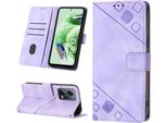 Custodia Per Xiaomi Poco X5 /Redmi Note 12 5G In Rilievo Custodia Portafoglio In Pelle Flip Con Funzione Stand Viola