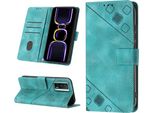 Custodia Per Xiaomi Poco F5 Pro /Redmi K60 /K60 Pro In Rilievo Custodia A Portafoglio In Pelle Flip Con Supporto Verde