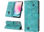 Custodia Per Samsung Galaxy A24 4G In Rilievo Custodia A Portafoglio In Pelle Flip Con Funzione Stand Verde
