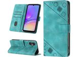 Custodia Per Samsung Galaxy A05 In Rilievo Custodia A Portafoglio In Pelle Flip Con Funzione Stand Verde