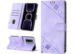 Custodia Per Xiaomi Poco F5 Pro /Redmi K60 /K60 Pro In Rilievo Custodia Portafoglio In Pelle Flip Con Funzione Stand Viola
