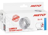Meto 30011429 Etichette Meto Per Etichettatrici Di Prezzo, 32 X 19 Mm, Bianco