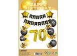 Decorazione 70° Compleanno Oro Nero, Palloncini 70° Compleanno Uomo Donna Con Decorazione 70° Compleanno Banner, Decorazione 70° Compleanno Coriandoli