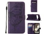 Custodia In Pelle Per Google Pixel 8 Farfalla In Rilievo Custodia In Pelle Flip Slot Per Schede Telefono Cellulare Con Supporto Viola