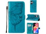 Custodia In Pelle Per Infinix Hot 30 Play Nfc Farfalla In Rilievo Custodia In Pelle Flip Slot Per Schede Di Telefono Cellulare Con Supporto Blu