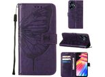 Custodia In Pelle Per Infinix Hot 30 4G X6831 Farfalla In Rilievo Custodia In Pelle Flip Slot Per Schede Telefono Cellulare Con Supporto Viola