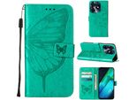 Custodia In Pelle Per Tecno Spark 10 Pro Farfalla In Rilievo Custodia In Pelle Flip Slot Per Schede Telefono Cellulare Con Supporto Verde