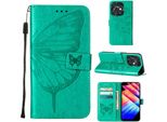 Custodia In Pelle Per Tecno Spark 10C Farfalla In Rilievo Custodia In Pelle Flip Slot Per Schede Telefono Cellulare Con Supporto Verde
