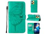 Custodia In Pelle Per Infinix Zero 20 Farfalla In Rilievo Custodia In Pelle Flip Slot Per Schede Telefono Cellulare Con Supporto Verde