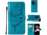 Custodia In Pelle Per Oneplus 11R / Ace 2 Farfalla In Rilievo Custodia In Pelle Flip Slot Per Schede Telefono Cellulare Con Supporto Blu