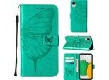 Custodia In Pelle Per Samsung Galaxy A04 Core Farfalla In Rilievo Custodia In Pelle Flip Slot Per Schede Telefono Cellulare Con Supporto Verde