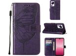 Custodia In Pelle Per Xiaomi 13 Lite 5G Farfalla In Rilievo Custodia In Pelle Flip Slot Per Schede Telefono Cellulare Con Supporto Viola