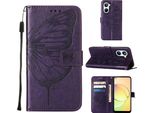 Custodia In Pelle Per Realme 10 4G Farfalla In Rilievo Custodia In Pelle Flip Slot Per Schede Telefono Cellulare Con Supporto Viola