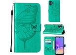 Custodia In Pelle Per Samsung Galaxy A05 Farfalla In Rilievo Custodia In Pelle Flip Slot Per Schede Telefono Cellulare Con Supporto Verde