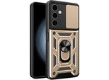 Custodia Per Samsung Galaxy A24 4G Con Anello Supporto Supporto Slitta Fotocamera Protezione Tpu Pc Ibrido Custodia Del Telefono Cellulare Oro