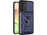 Custodia Per Samsung Galaxy A15 Con Anello Supporto Supporto Slitta Fotocamera Protezione Tpu Pc Hybrid Custodia Per Cellulare Blu