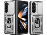 Custodia Per Samsung Galaxy Z Fold 5 Con Anello Supporto Supporto Slitta Fotocamera Protezione Tpu Pc Hybrid Custodia Per Cellulare Argento