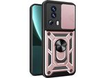 Custodia Per Xiaomi 13 Lite / Civi 2 Con Anello Supporto Supporto Scivolare Protezione Fotocamera Tpu Pc Hybrid Custodia Per Cellulare Oro Rosa