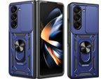 Custodia Per Samsung Galaxy Z Fold 5 Con Anello Supporto Supporto Slitta Fotocamera Protezione Tpu Pc Hybrid Custodia Per Cellulare Blu
