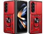 Custodia Per Samsung Galaxy Z Fold 5 Con Anello Supporto Supporto Slitta Fotocamera Protezione Tpu Pc Hybrid Custodia Per Cellulare Rosso