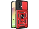 Custodia Per Motorola Moto G84 Con Anello Supporto Supporto Slitta Fotocamera Protezione Tpu Pc Hybrid Custodia Per Cellulare Rosso