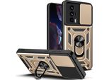 Custodia Per Xiaomi Poco F5 Pro Con Anello Supporto Supporto Scivolare Protezione Fotocamera Tpu Pc Hybrid Custodia Per Cellulare Oro