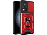 Custodia Per Infinix Hot 11S Nfc Con Anello Supporto Supporto Scivolare Protezione Fotocamera Tpu Pc Hybrid Custodia Per Cellulare Rosso