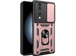 Custodia Per Honor 70 Con Anello Supporto Supporto Slitta Fotocamera Protezione Tpu Pc Ibrido Custodia Per Cellulare Oro Rosa